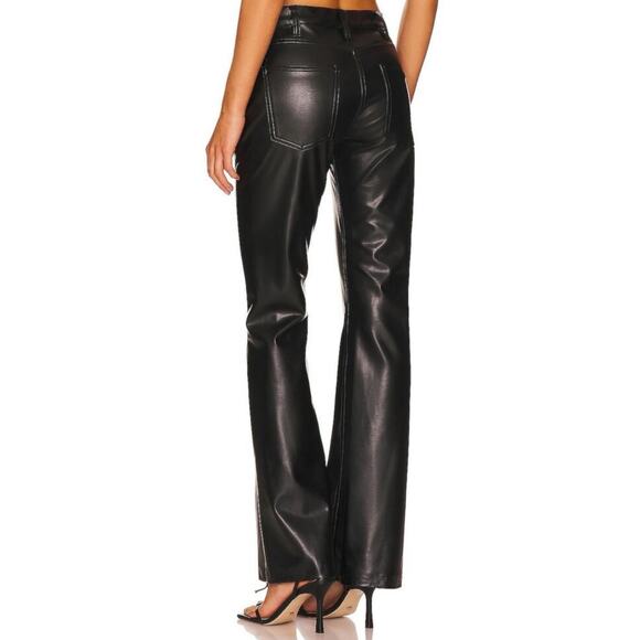 A.L.C. Freddie Black Soft Vegan Leather Flare Jeans Pants 8 $395 - Picture 2 of 11